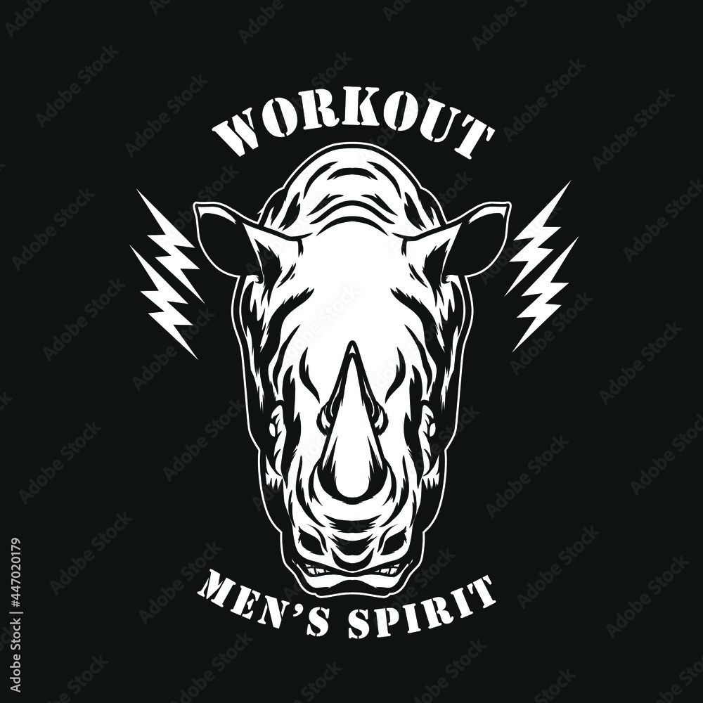 Fototapeta premium Rhino ,Men's Spirit Logo ,Vintage Style ,can be a logo or more