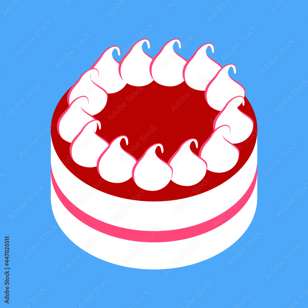 cake with strawberry cream food vector illustration cake with strawberry cream food vector illustration