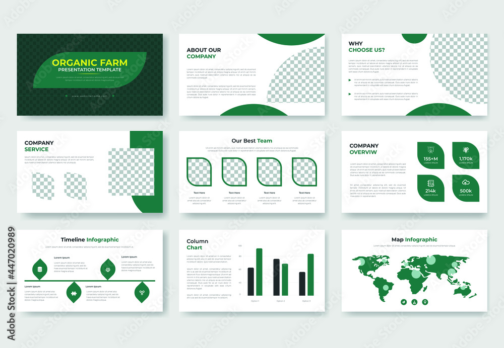 Organic Farming presentation slide template or agriculture PowerPoint presentation templates, brochure design, website slider, landing page, annual report, company profile.
