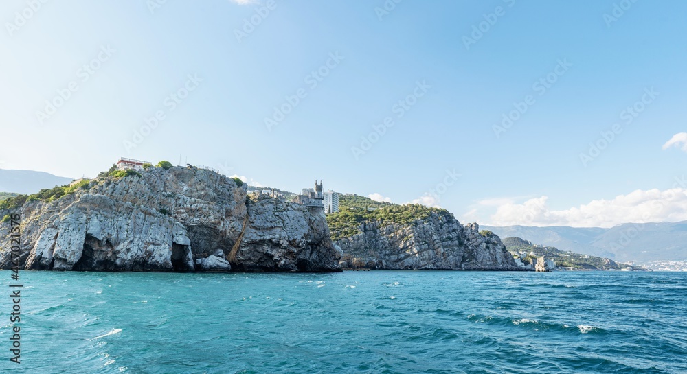 View of Cape Ai-Todor and the Swallow's Nest castle in Crimea