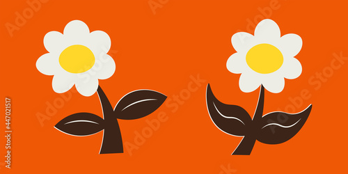 Artistic Cute Little Hand Drawn Flowers - Hand drawn vector illustration of a daisy blossom suitable for decoration, floral book cover, children book, design assets and illustration in general