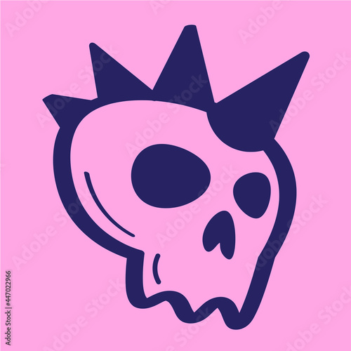 Cute Hand Drawn Gothic Accessories - Amazing artsy vector illustration of a punk skull suitable for ornament, design asset , sticker, decoration, tattoo, animation, pattern and illustration in general