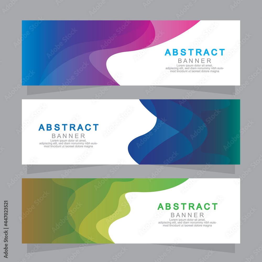 Fototapeta premium Vector abstract design web banner template. Web Design Elements - Header Design. Abstract geometric web banner template on grey background.Modern banner.