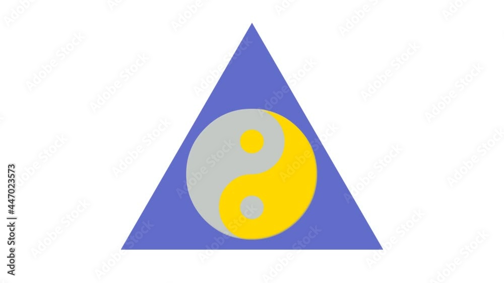 Set is an animation of rotation of Yin and yang symbol inside a multicolored triangle. Transparent background alpha channel. looping. Color Gold-silver, black-white. Concept- magic, trance, meditation Set is an animation of rotation of Yin and yang symbol inside a multicolored triangle. Transparent background alpha channel. looping. Color Gold-silver, black-white. Concept- magic, trance, meditation
