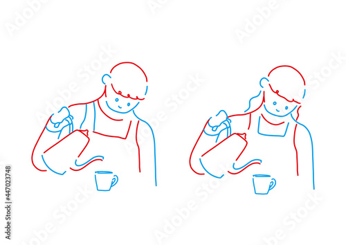 コーヒーを作る人(バリスタ、カフェ店員)