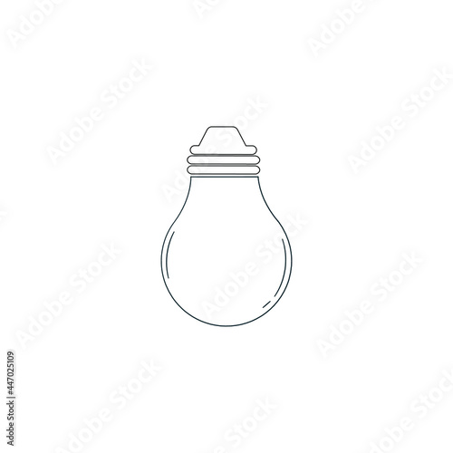 line art light icon, idea. lamp logo, light bulb isolated on white background