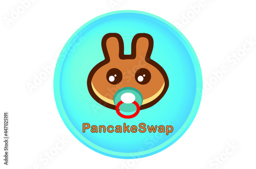 Pancakeswap symbol, crypto currency digital payment concept. for your web, banner, sign, etc. Vector eps10 photo