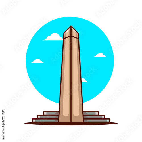 Illustrations of Washington Monument. World Tourism Day, Building and Landmark Icon Concept