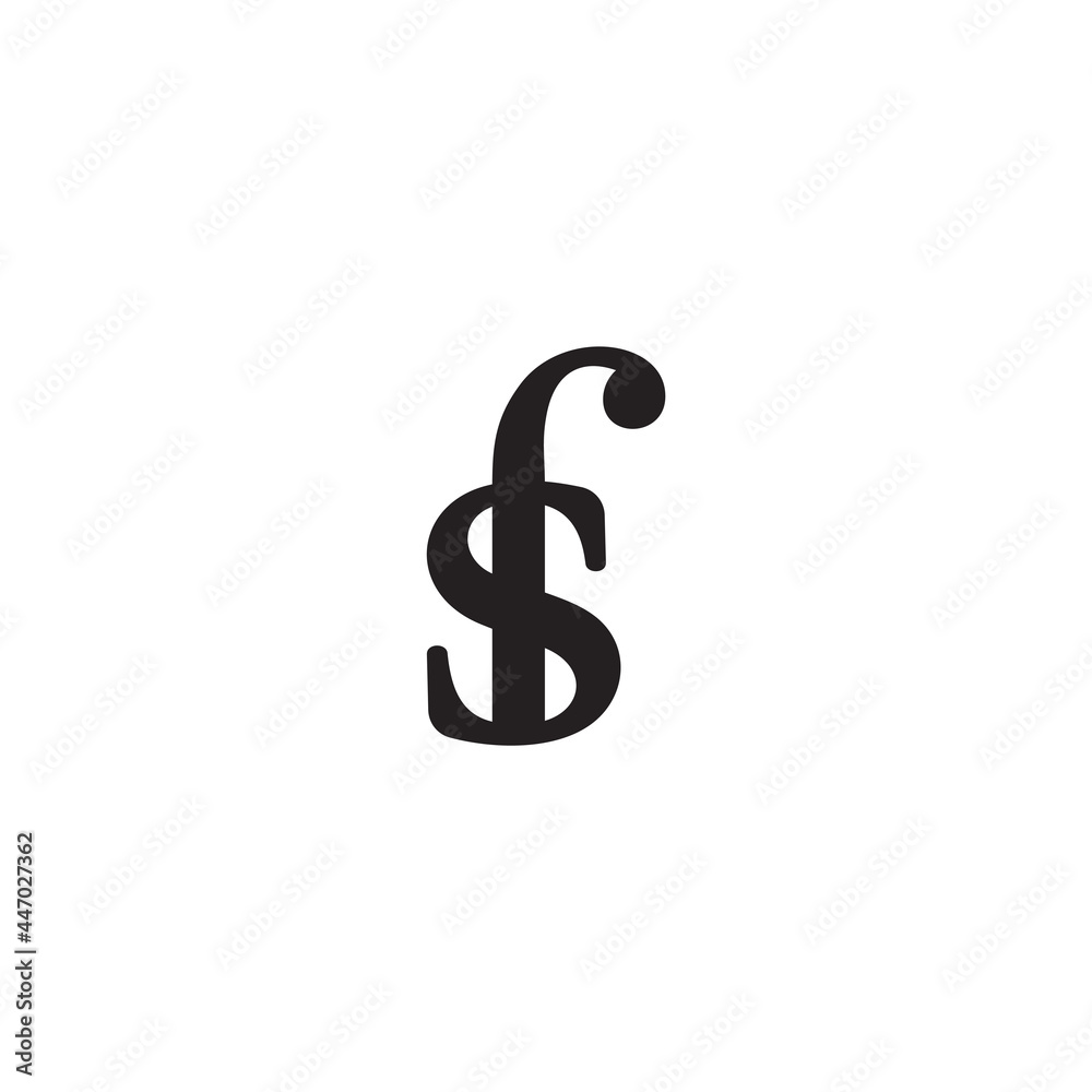 letter fs simple linked font flat design logo vector letter fs simple linked font flat design logo vector