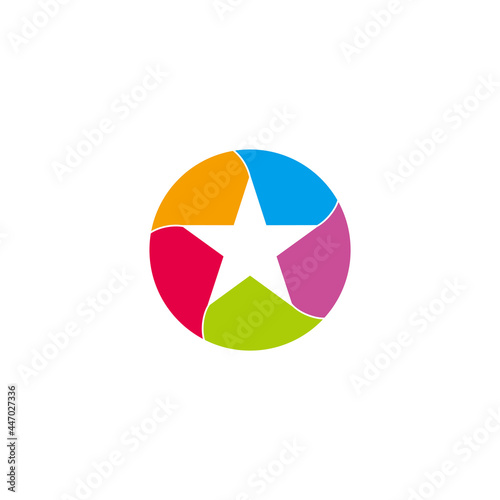 circle motion star product symbol logo vector