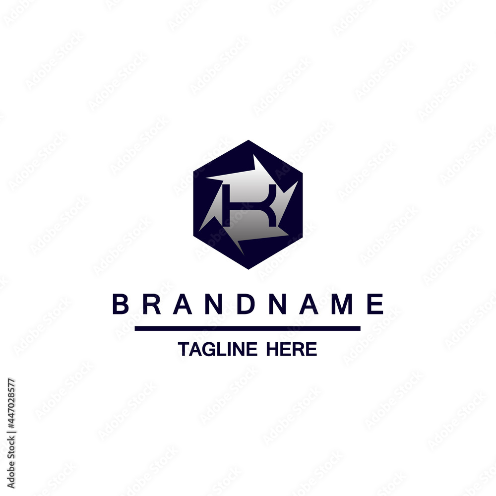 Letter K Logo Design Element with Business Card illustration