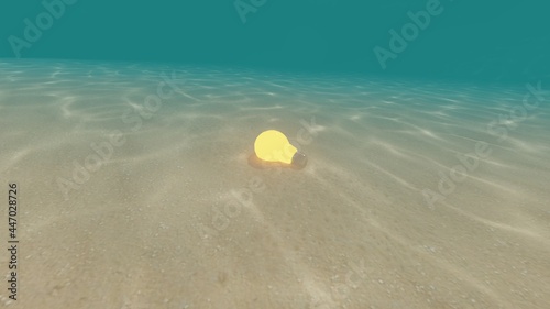 light bulb at under sea