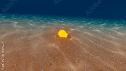 light bulb at under sea