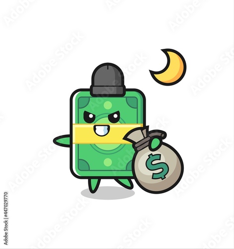 Illustration of money cartoon is stolen the money