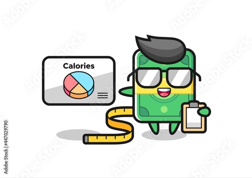 Illustration of money mascot as a dietitian
