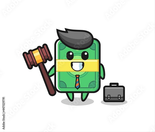 Illustration of money mascot as a lawyer