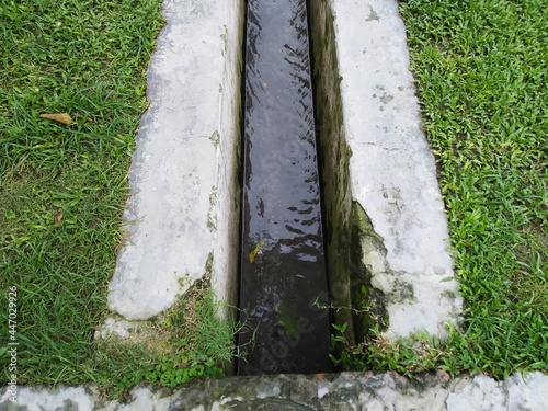 View of water outlet drain in Bangladesh.