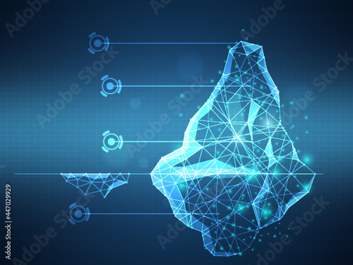 iceberg futuristic technology background