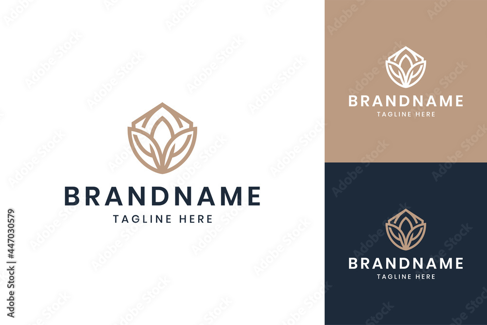 Obraz premium leaf line art logo design