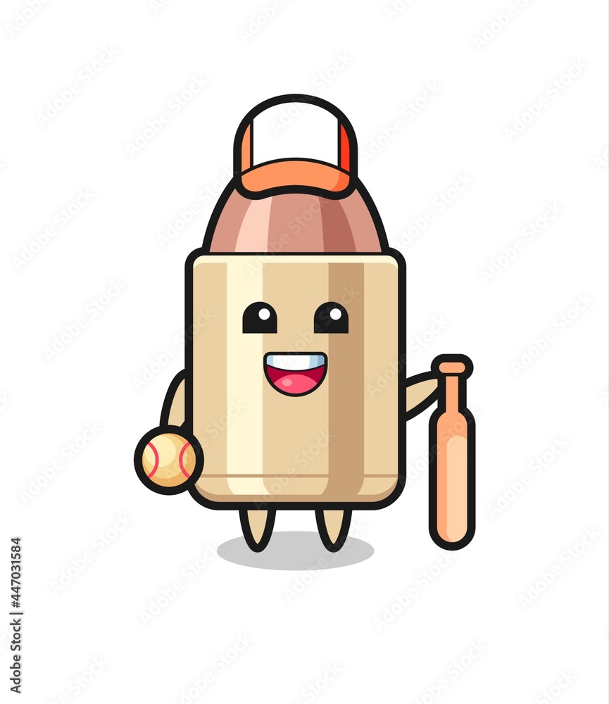 Cartoon character of bullet as a baseball player Cartoon character of bullet as a baseball player