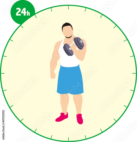 男性トレーニーの24時間