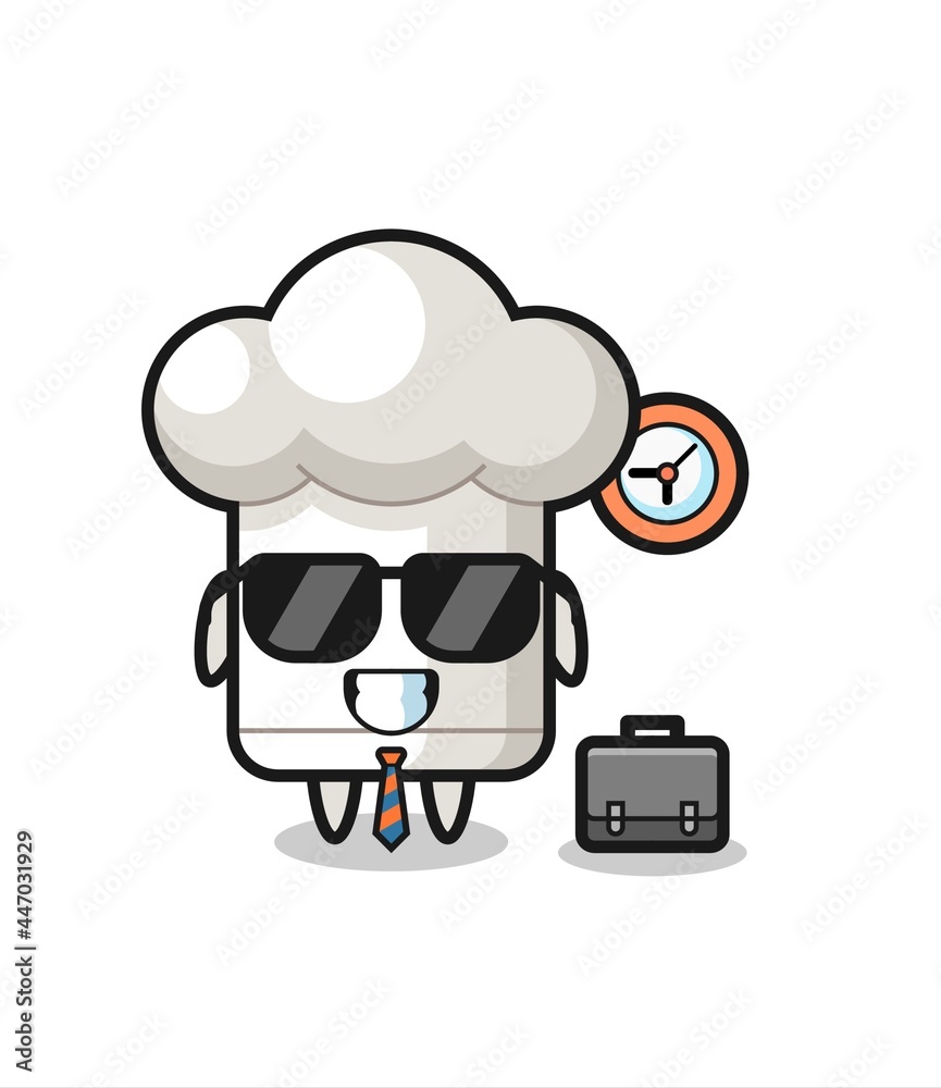 Cartoon mascot of chef hat as a businessman Cartoon mascot of chef hat as a businessman