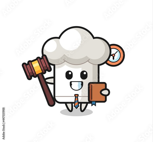 Mascot cartoon of chef hat as a judge