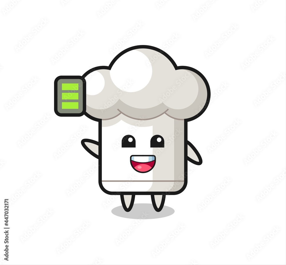 chef hat mascot character with energetic gesture chef hat mascot character with energetic gesture