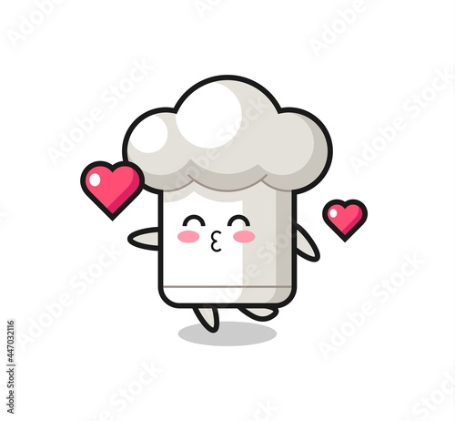 chef hat character cartoon with kissing gesture