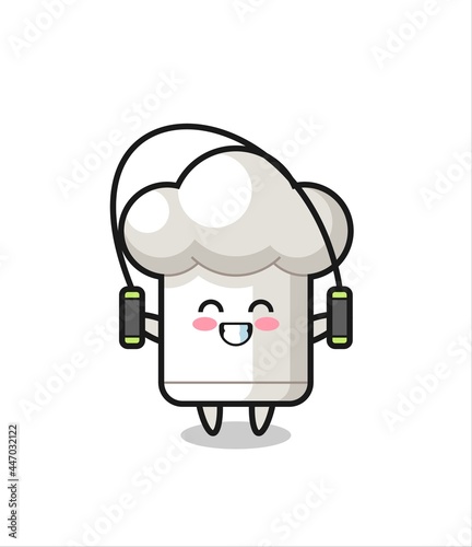 chef hat character cartoon with skipping rope