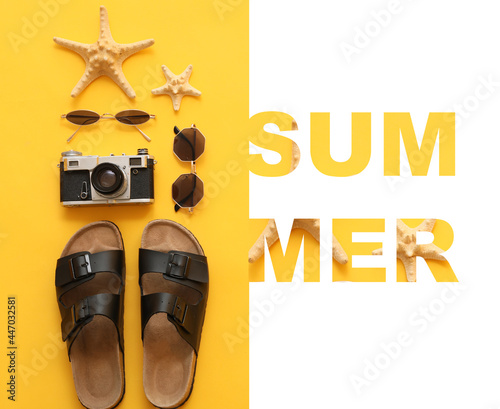 Set of beach accessories wi...