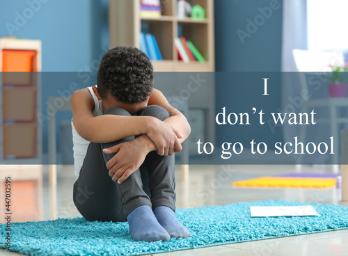 Sad African-American boy re...