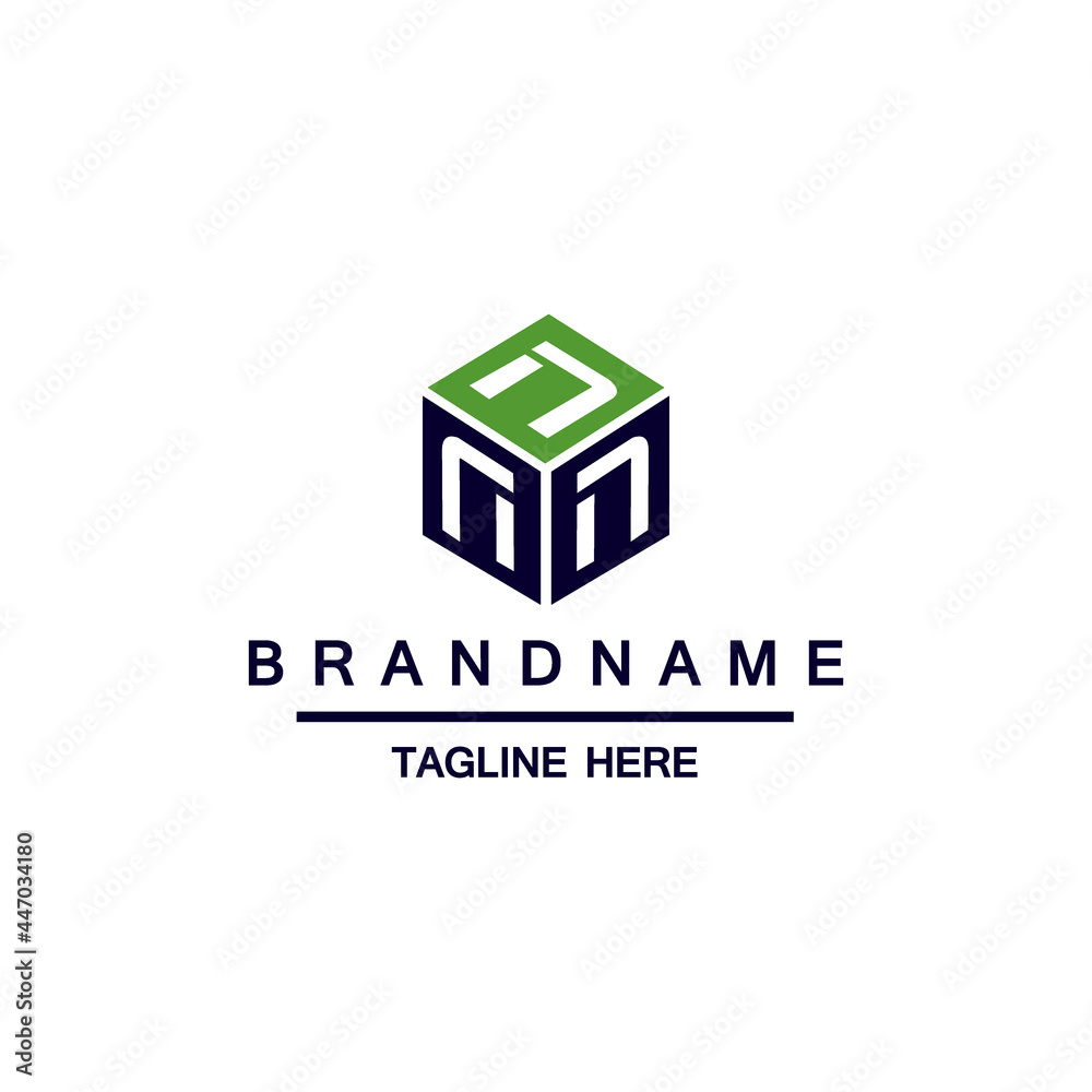 N, letter, alphabet box cube 3d construction hexagon logo N, letter, alphabet box cube 3d construction hexagon logo
