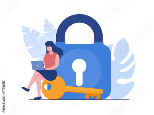 Personal data security, cyber data security online concept illustration