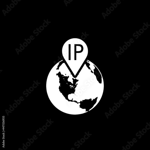 IP address icon isolated on dark background