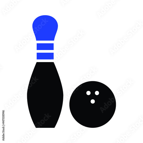 Bowling pins with ball icon