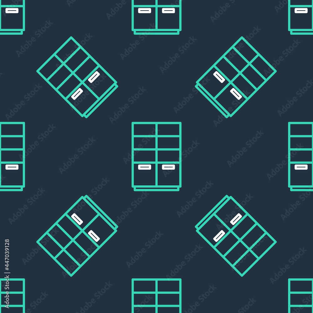 Line Wardrobe icon isolated seamless pattern on black background. Vector Line Wardrobe icon isolated seamless pattern on black background. Vector