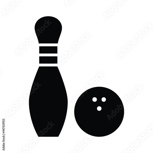 Bowling pins with ball icon