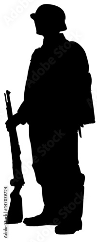silhouette of a man with a gun german soldier ww2
