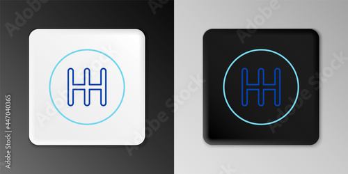 Line Gear shifter icon isolated on grey background. Transmission icon. Colorful outline concept. Vector