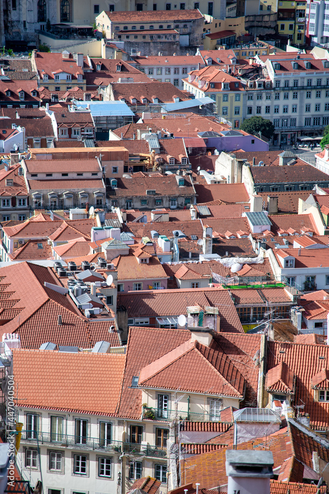 Homes of Lisbon, Portugal. Aerial view.