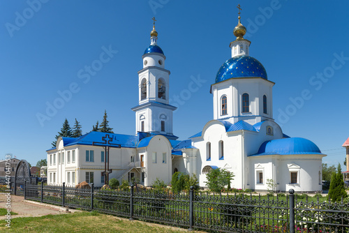 Ancient Kazan Cathedral on a sunny July day. Maloyaroslavets, Russia photo
