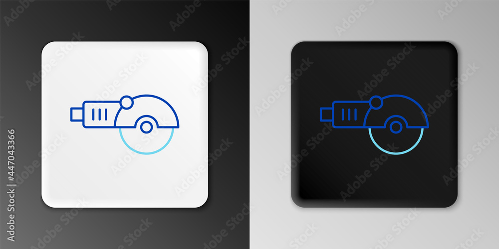 Line Angle grinder icon isolated on grey background. Colorful outline concept. Vector Line Angle grinder icon isolated on grey background. Colorful outline concept. Vector