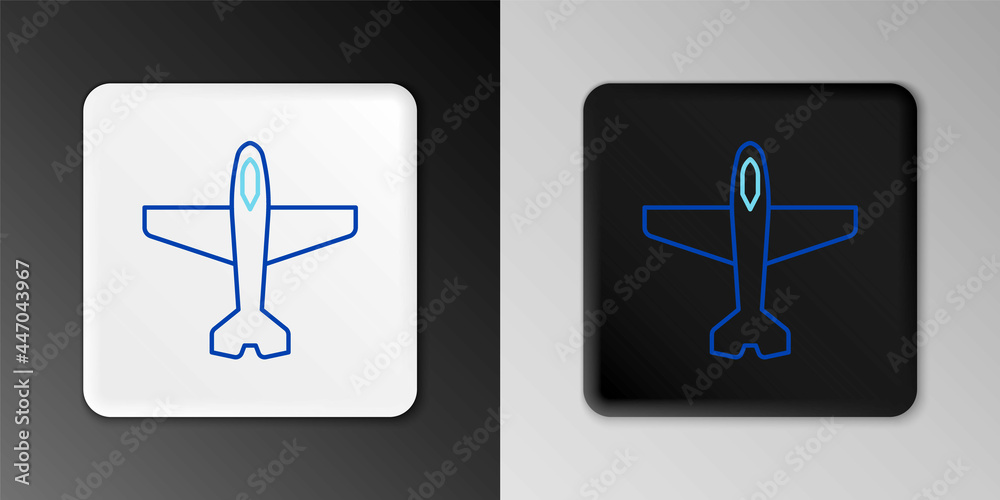 Line Plane icon isolated on grey background. Flying airplane icon. Airliner sign. Colorful outline concept. Vector Line Plane icon isolated on grey background. Flying airplane icon. Airliner sign. Colorful outline concept. Vector