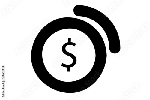 Simple Vector Icon, Stack of Coin Dollar