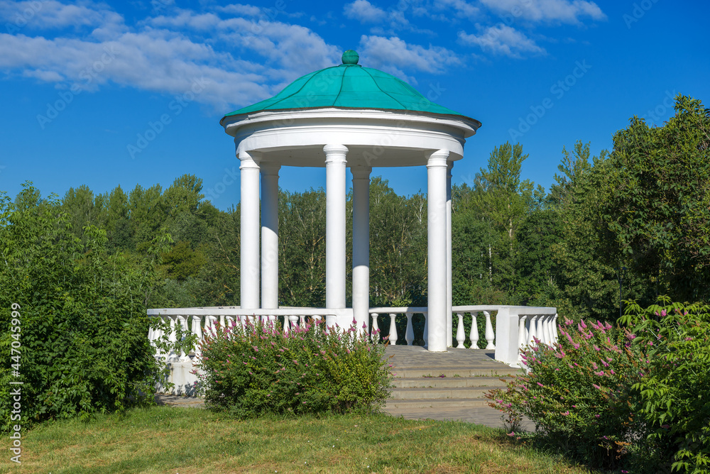 Round pavilion-rotunda in the park 