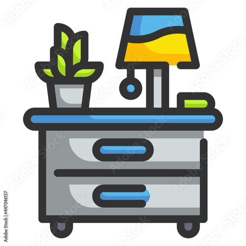 nightstand line icon