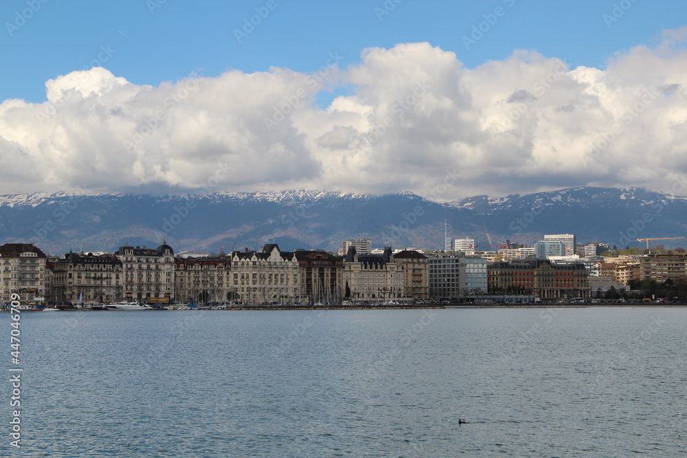 Views of the leman lake in Geneva