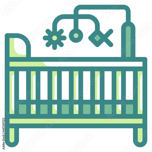 crib blue line icon