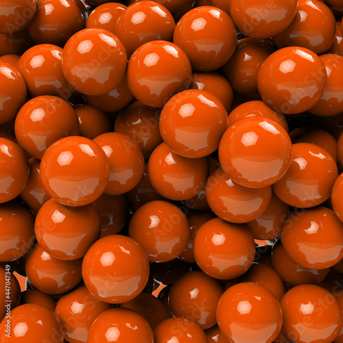 Many Orange Ball On Dark Background	
